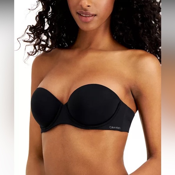 Calvin Klein Perfectly Fit Push-Up Strapless Bra QF5677 Black 32B NWT - Picture 1 of 6